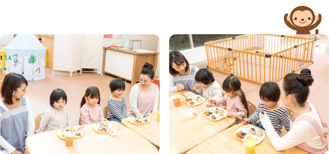 昼食・挨拶をする